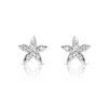 Boucles d'oreilles or 750 blanc diamant