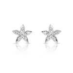 Boucles d&rsquo;oreilles or 750 blanc diamant
