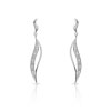 Boucles d'oreilles or 750 blanc diamant