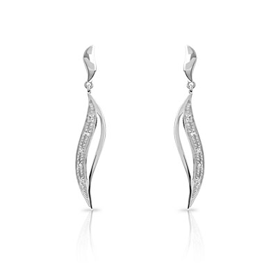 Boucles d'oreilles or 750 blanc diamant