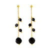 Boucles d'oreilles or 750 jaune cristal Swarovski noir