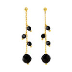 Boucles d'oreilles or 750 jaune cristal Swarovski noir