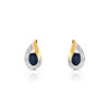 Boucles d'oreilles or 750 2 tons saphir et diamant