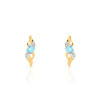 Boucles d'oreilles or 750 2 tons topaze bleue traitée