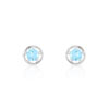 Boucles d'oreilles or 750 2 tons topaze bleue traitée