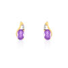 Boucles d'oreilles or 750 2 tons améthyste et diamant