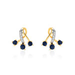 Boucles d&rsquo;oreilles or 750 2 tons saphir et diamant