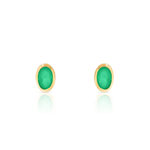 Boucles d&rsquo;oreilles or 750 jaune &eacute;meraude
