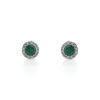 Boucles d'oreilles or 750 blanc émeraude et diamant