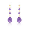 Boucles d'oreilles or 750 jaune améthyste