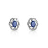 Boucles d'oreilles or 750 blanc saphir et diamant
