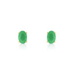 Boucles d&rsquo;oreilles or 750 jaune &eacute;meraude