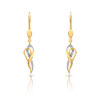 Boucles d'oreilles or 750 2 tons diamant