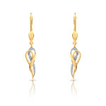 Boucles d&rsquo;oreilles or 750 2 tons diamant