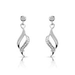 Boucles d oreilles or 750 blanc diamant