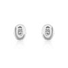Boucles d'oreilles or 750 blanc diamant