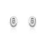 Boucles d&rsquo;oreilles or 750 blanc diamant