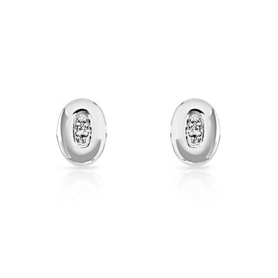 Boucles d'oreilles or 750 blanc diamant