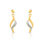 Boucles d&rsquo;oreilles or 750 2 tons diamant