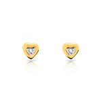 Boucles d'oreilles or 750 2 tons diamant