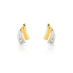 Boucles d&rsquo;oreilles or 750 2 tons diamants