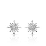 Boucles d&rsquo;oreilles or 750 blanc diamant