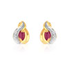 Boucles d'oreilles or 750 2 tons rubis