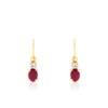 Boucles d'oreilles or 750 jaune rubis zirconia