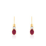 Boucles d&rsquo;oreilles or 750 jaune rubis zirconia