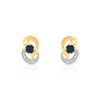 Boucles d'oreilles or 750 2 tons saphir