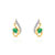 Boucles d&rsquo;oreilles or 750 2 tons &eacute;meraude et diamant