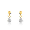 Boucles d'oreilles or 750 2 tons diamant