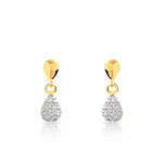 Boucles d&rsquo;oreilles or 750 2 tons diamant