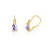 Boucles d'oreilles or 750 jaune améthyste