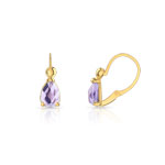 Boucles d&rsquo;oreilles or 750 jaune am&eacute;thyste