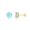 Boucles d'oreilles or 750 jaune topaze bleue traitée