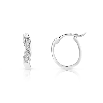 Créoles or 750 blanc diamant