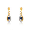 Boucles d'oreilles or 750 2 tons saphir