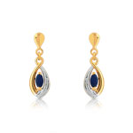 Boucles d&rsquo;oreilles or 750 2 tons saphir