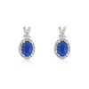 Boucles d'oreilles or 750 blanc saphir et diamant