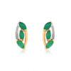Boucles d'oreilles or 750 2 tons émeraude