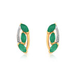 Boucles d&rsquo;oreilles or 750 2 tons &eacute;meraude