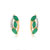 Boucles d&rsquo;oreilles or 750 2 tons &eacute;meraude