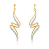 Boucles d'oreilles or 750 2 tons diamant