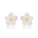 Boucles d&rsquo;oreilles or 750 nacre