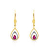 Boucles d'oreilles or 750 2 tons rubis et diamant