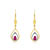 Boucles d&rsquo;oreilles or 750 2 tons rubis et diamant