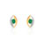 Boucles d&rsquo;oreilles or 750 2 tons &eacute;meraude et diamant
