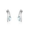 Boucles d oreilles or 750 blanc aigue-marine