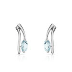 Boucles d oreilles or 750 blanc aigue-marine